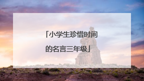 小学生珍惜时间的名言三年级