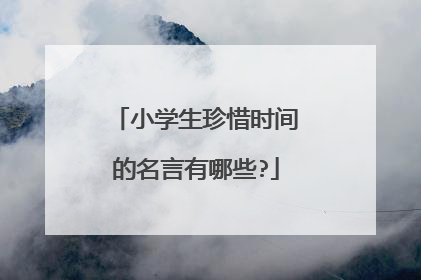 小学生珍惜时间的名言有哪些?