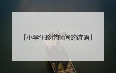 小学生珍惜时间的谚语