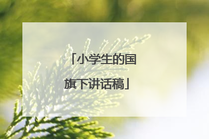 小学生的国旗下讲话稿