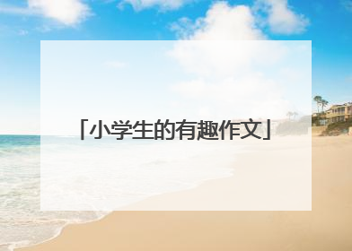 小学生的有趣作文
