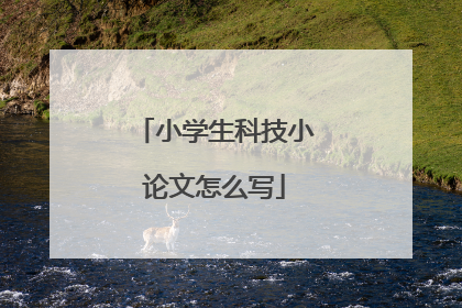小学生科技小论文怎么写