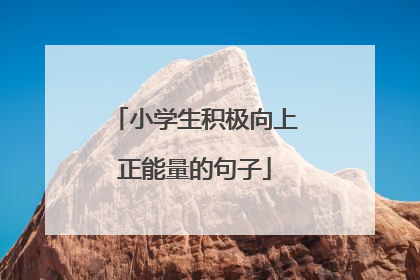 小学生积极向上正能量的句子