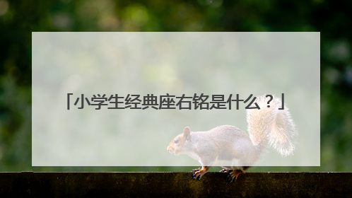 小学生经典座右铭是什么?