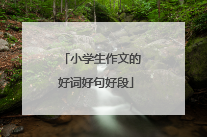 小学生作文的好词好句好段