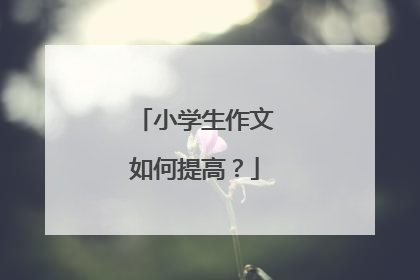 小学生作文如何提高？