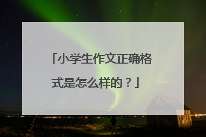 小学生作文正确格式是怎么样的？