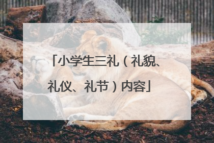 小学生三礼(礼貌、礼仪、礼节)内容