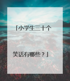 小学生三十个笑话有哪些?