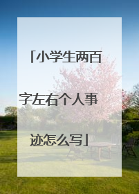 小学生两百字左右个人事迹怎么写