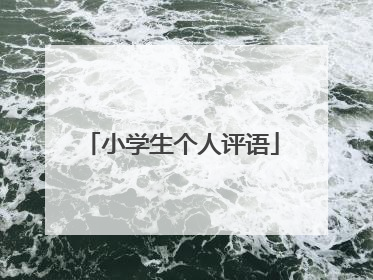 小学生个人评语