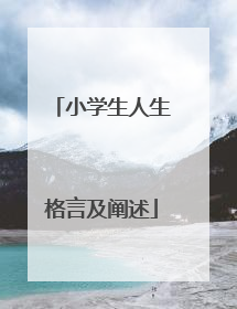 小学生人生格言及阐述