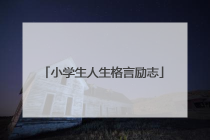 小学生人生格言励志