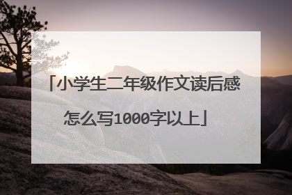 小学生二年级作文读后感怎么写1000字以上