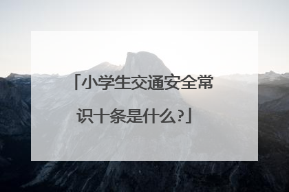 小学生交通安全常识十条是什么?