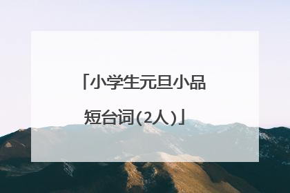小学生元旦小品短台词(2人)