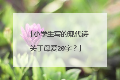 小学生写的现代诗关于母爱20字？