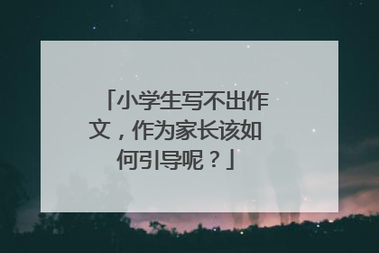 小学生写不出作文,作为家长该如何引导呢?