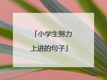 小学生努力上进的句子