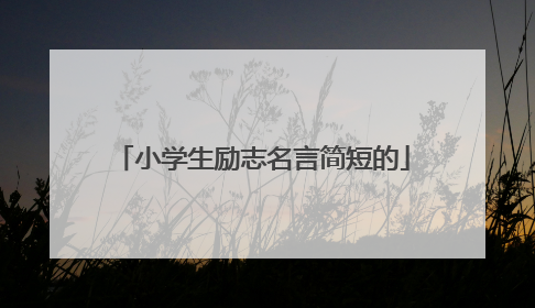 小学生励志名言简短的
