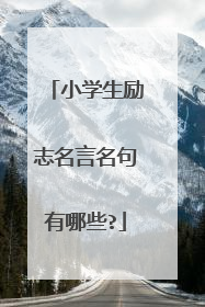 小学生励志名言名句有哪些?