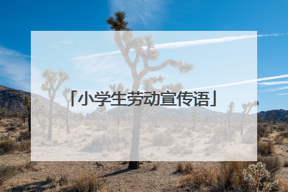 小学生劳动宣传语