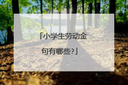 小学生劳动金句有哪些?