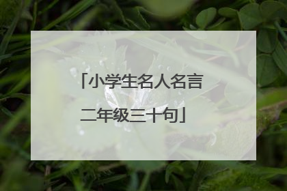 小学生名人名言二年级三十句