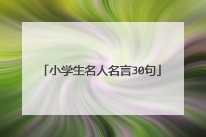 小学生名人名言30句