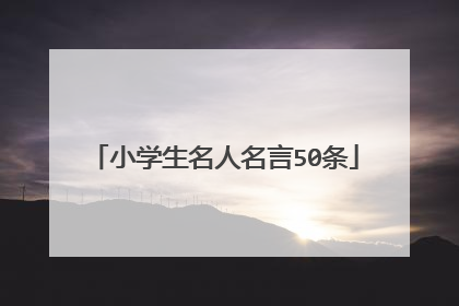 小学生名人名言50条