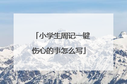 小学生周记一键伤心的事怎么写