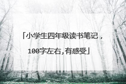 小学生四年级读书笔记,100字左右,有感受