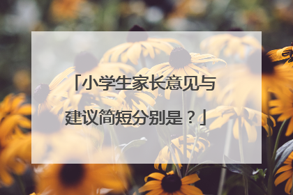 小学生家长意见与建议简短分别是?