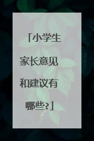 小学生家长意见和建议有哪些?