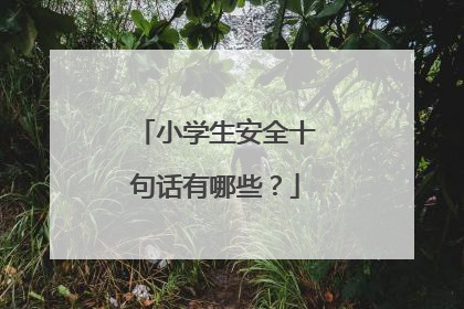 小学生安全十句话有哪些？