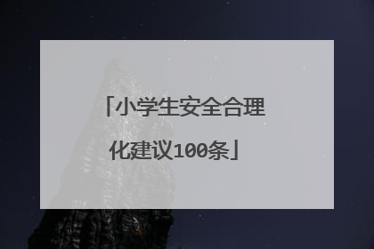 小学生安全合理化建议100条