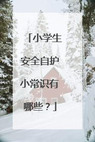 小学生安全自护小常识有哪些?