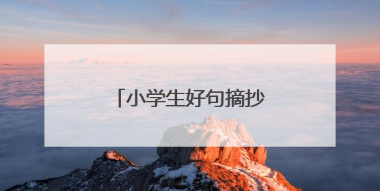 小学生好句摘抄大全30字左右