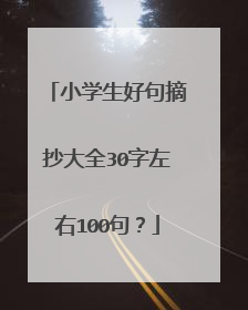 小学生好句摘抄大全30字左右100句?