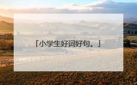 小学生好词好句。