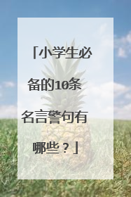 小学生必备的10条名言警句有哪些？