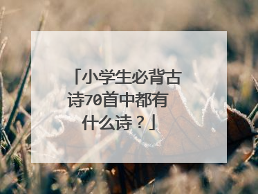 小学生必背古诗70首中都有什么诗?