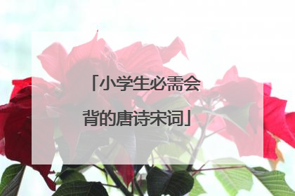 小学生必需会背的唐诗宋词