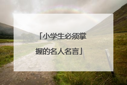 小学生必须掌握的名人名言