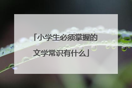 小学生必须掌握的文学常识有什么