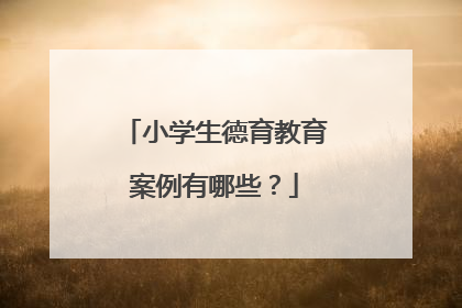 小学生德育教育案例有哪些？