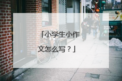 小学生小作文怎么写?