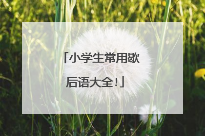 小学生常用歇后语大全!