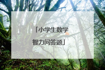 小学生数学智力问答题