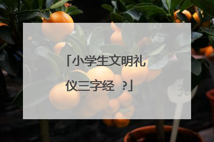小学生文明礼仪三字经 ?